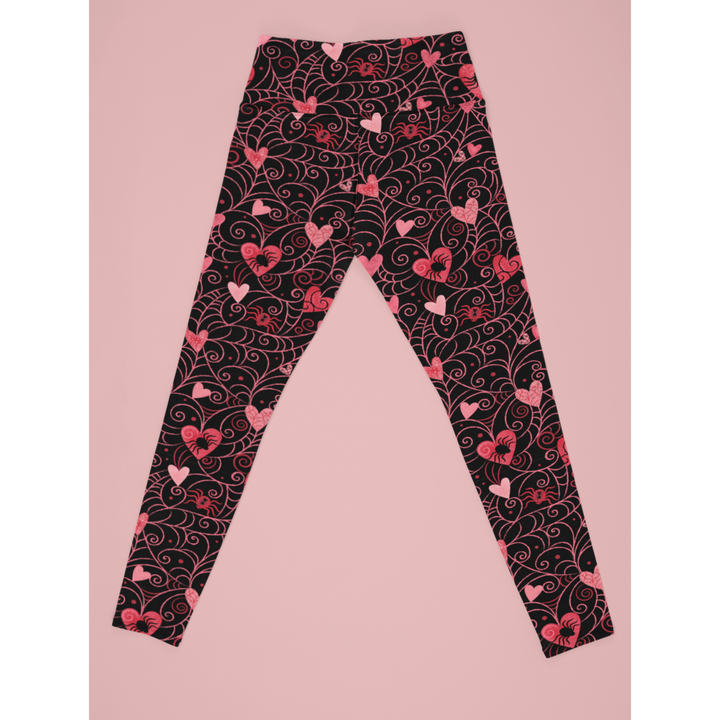 Web of Love Valentine Spooky Spider Web Johanna Parker Exclusive Leggings