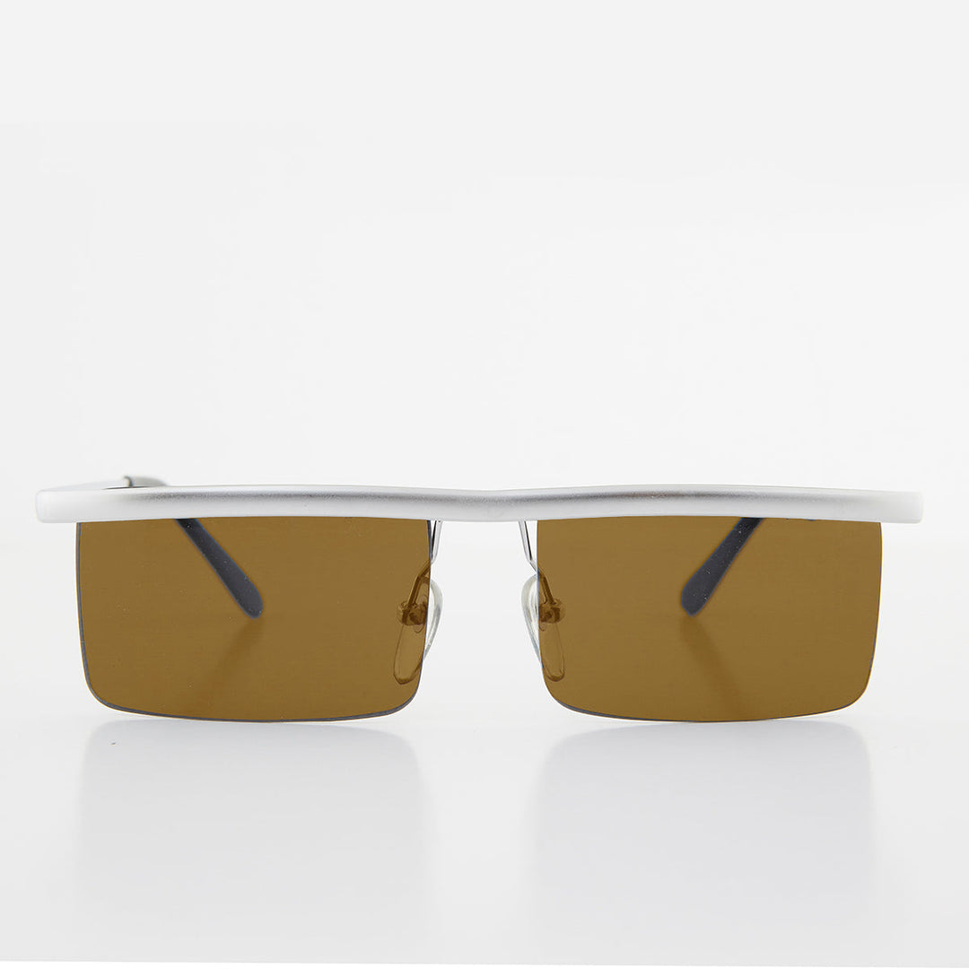 Futuristic Metal Rectangular Vintage Sunglass - Hans