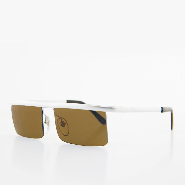 Futuristic Metal Rectangular Vintage Sunglass - Hans
