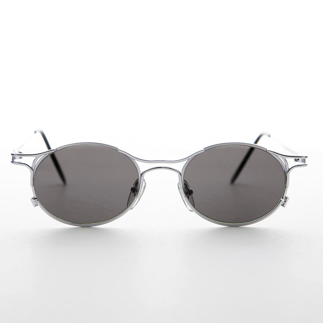 90s Victorian Oval Steampunk Vintage Sunglass - Harland
