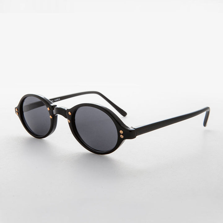 Small Oval Vintage Sunglass with Gold Studs - Harley