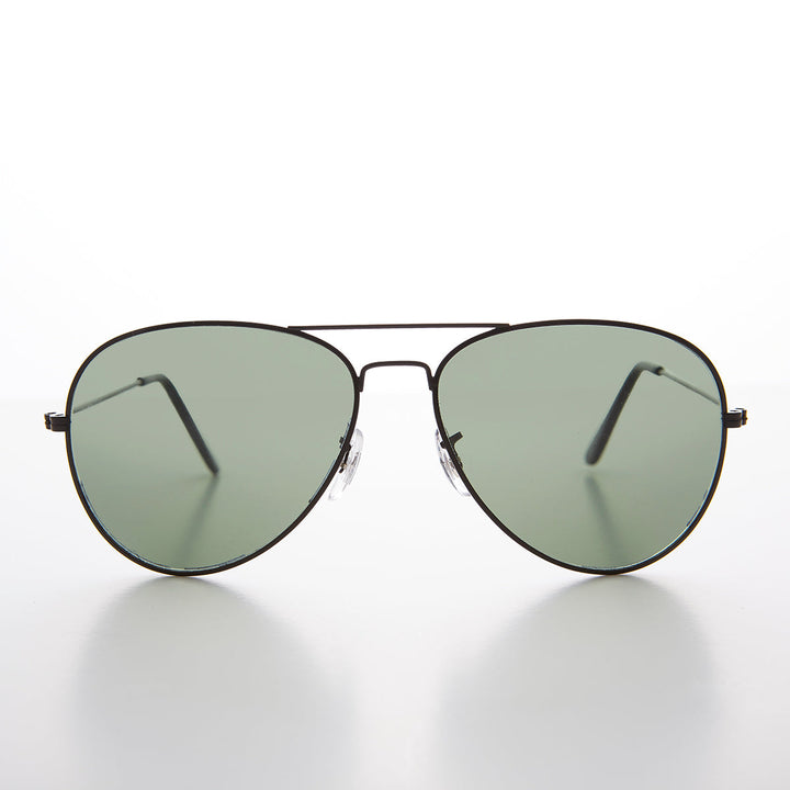 Vintage Metal Aviator Sunglass with Glass Lens - Hughes