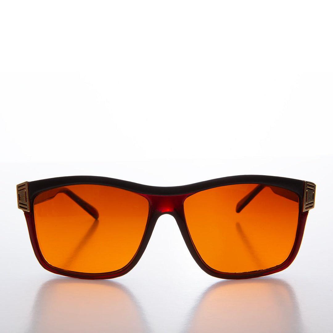 Square Orange Lens Vintage Sunglasses - Hunt