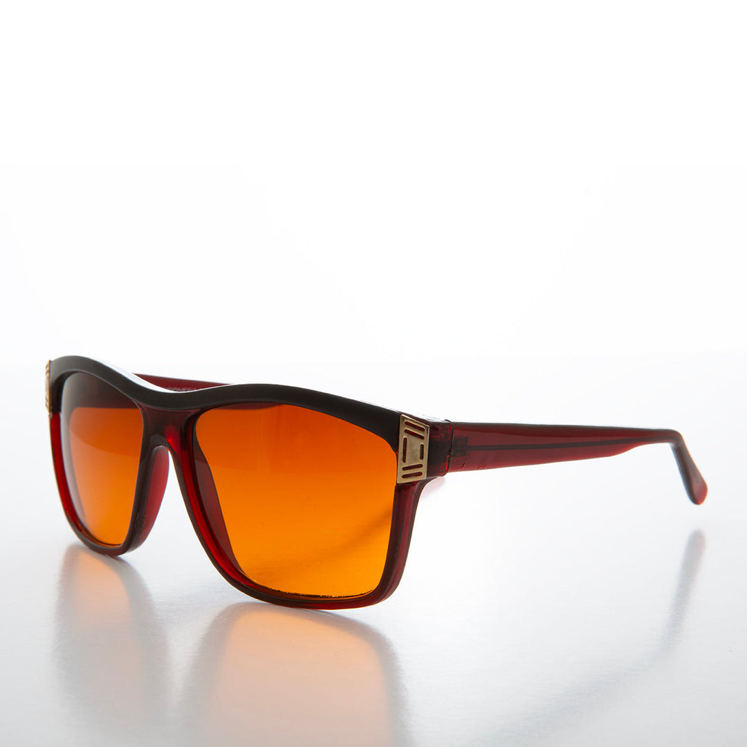 Square Orange Lens Vintage Sunglasses - Hunt