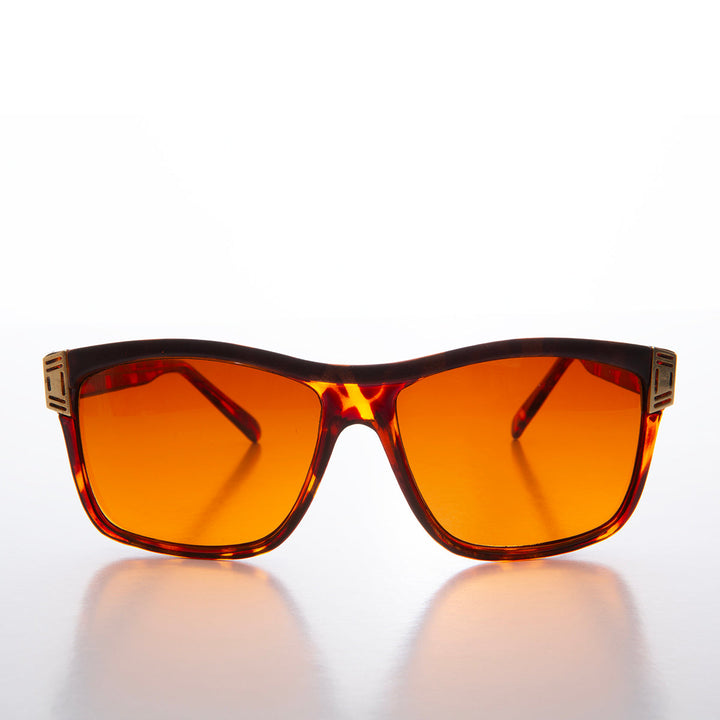 Square Orange Lens Vintage Sunglasses - Hunt