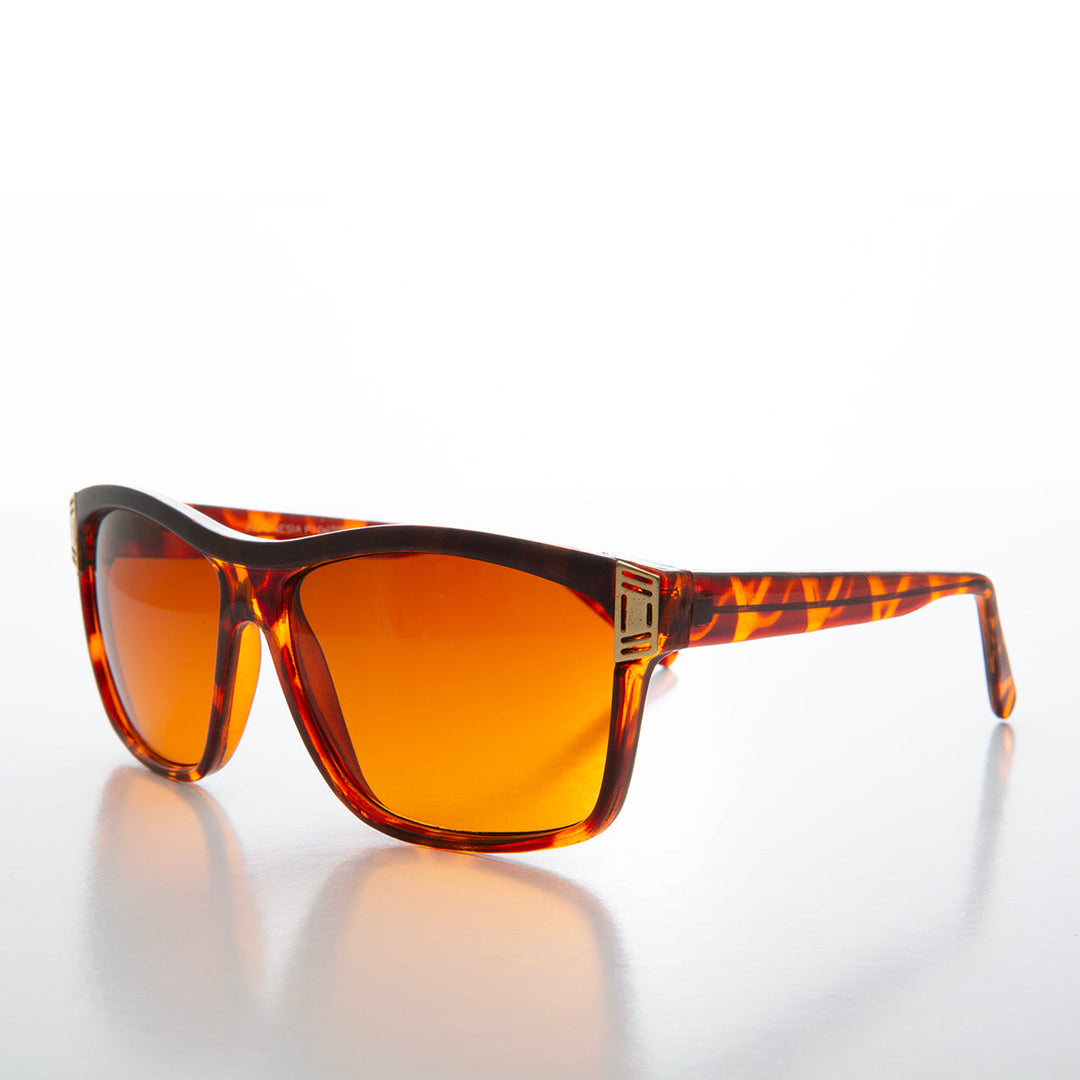 Square Orange Lens Vintage Sunglasses - Hunt