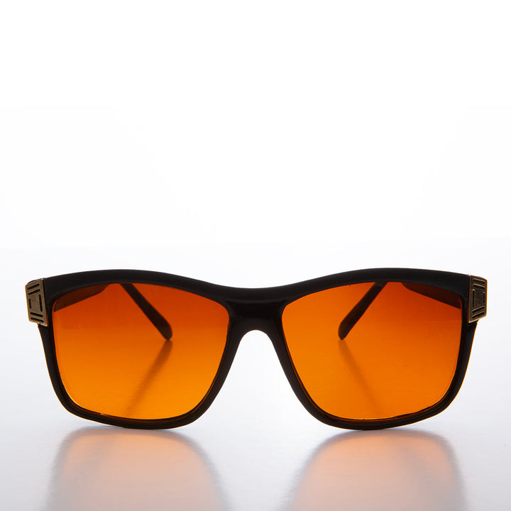 Square Orange Lens Vintage Sunglasses - Hunt