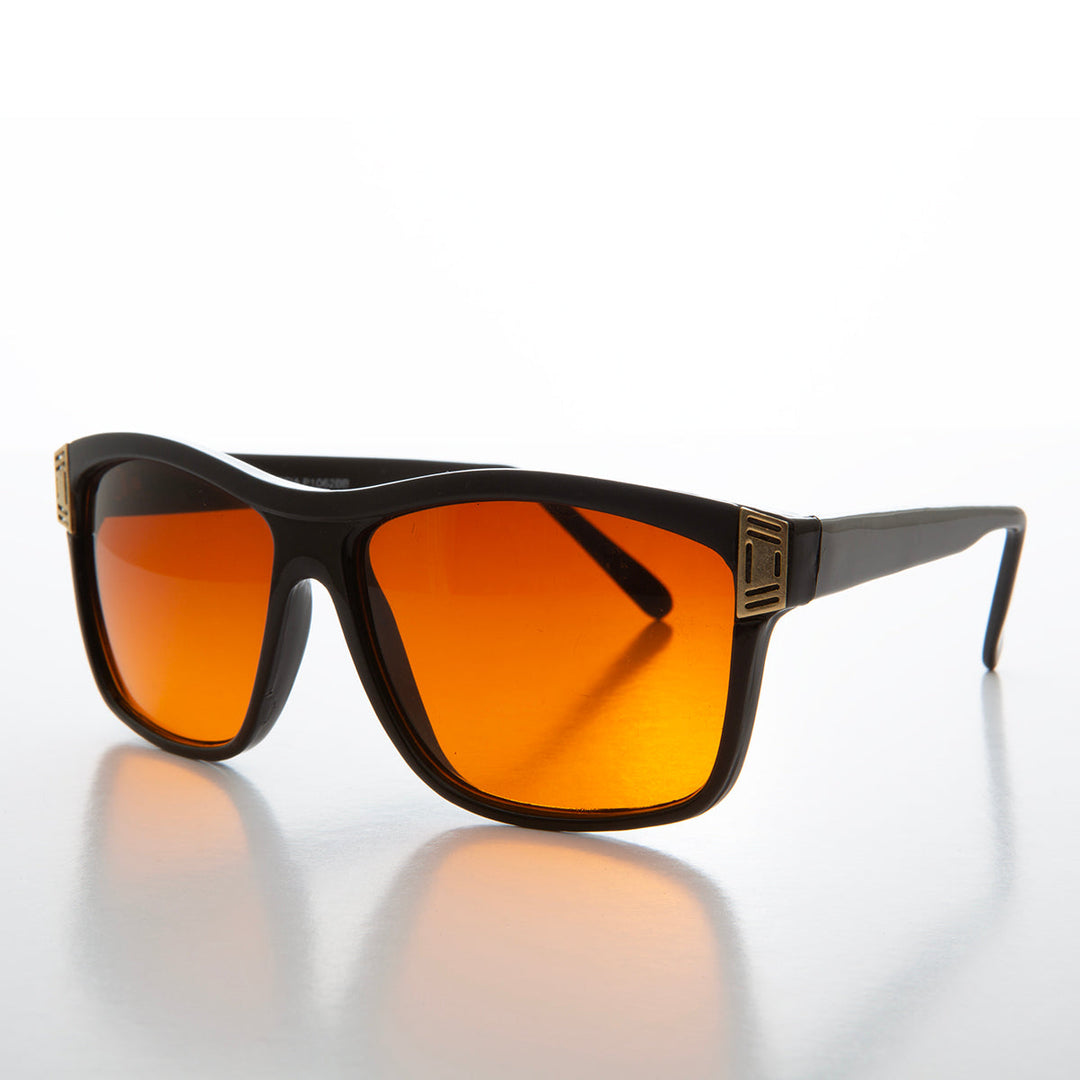 Square Orange Lens Vintage Sunglasses - Hunt