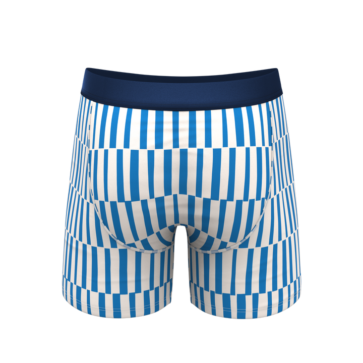 The Hamptons | Blue Mosaic Stripe Ball Hammock® Pouch Underwear With Fly