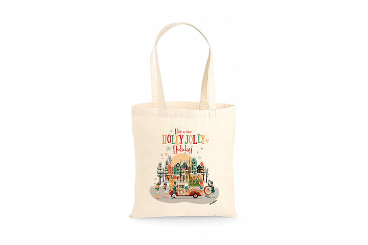 Holly Jolly Holiday Tote Bag by LaliBlue