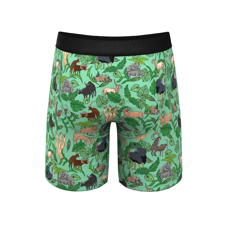 The Hornography | Tropical Animals Long Leg Ball Hammock® Pouch Underwear With Fly