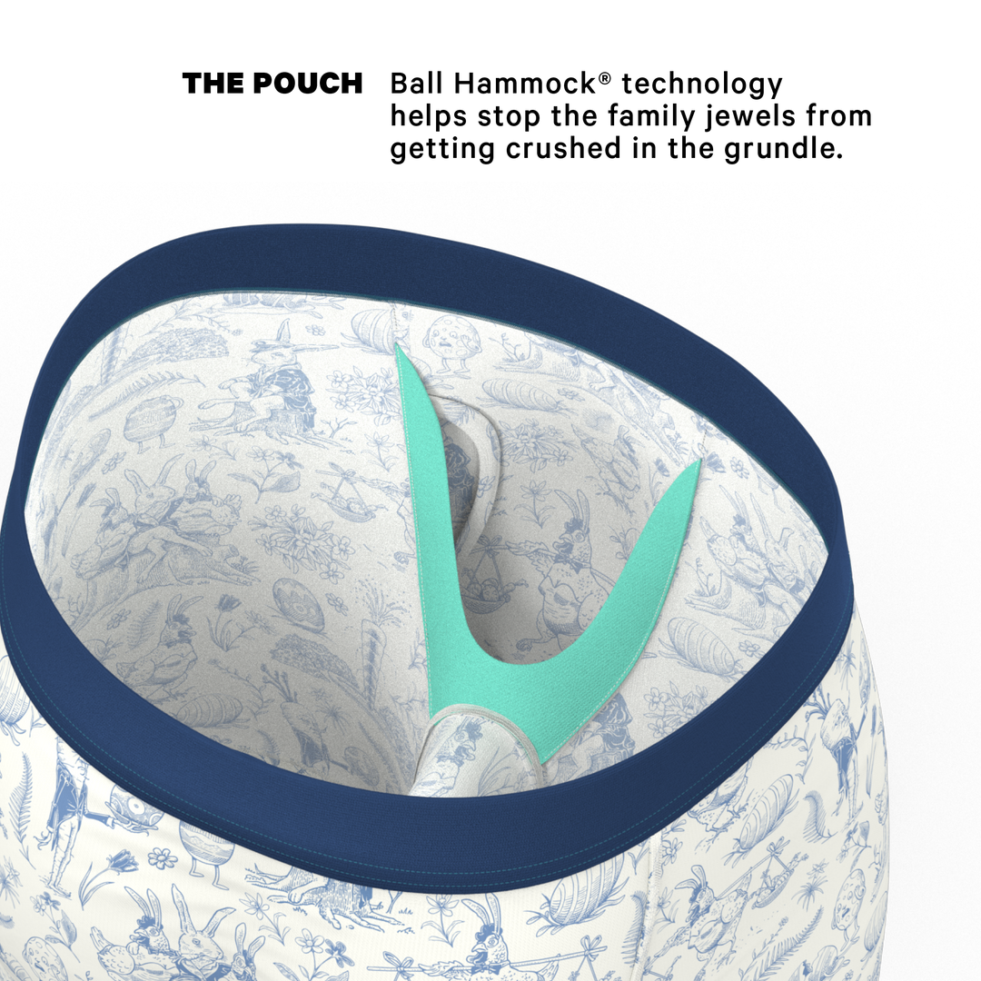 The Hot Cottontail | Easter Toile Long Leg Ball Hammock® Pouch Underwear With Fly