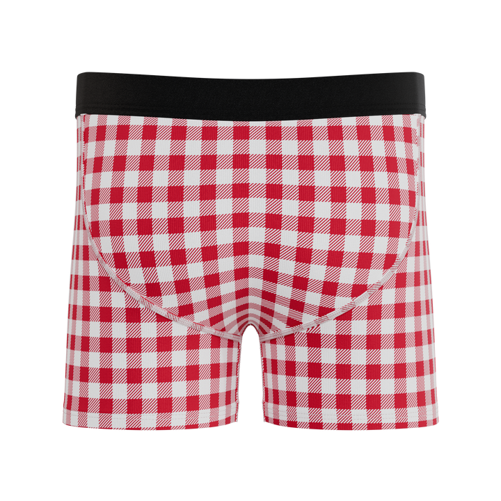 The Hot Diggity | Red Gingham Boy's Boxer Briefs