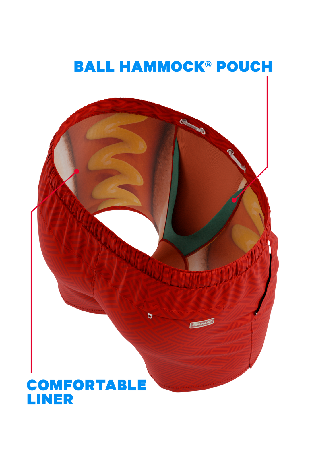The Hot Dogs Or Legs | Wienerschnitzel x Shinesty Ball Hammock® Pouch 5" Swim Trunks