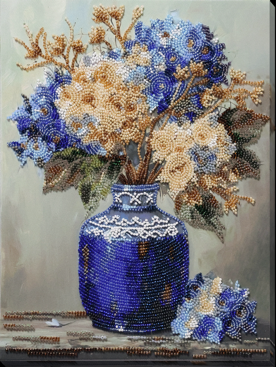 Main Hydrangeas in Pocelain Bead Embroidery Kit by Abris Art AB-975