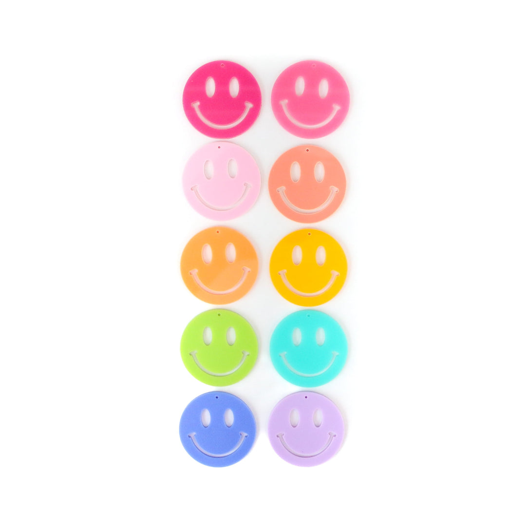 Acrylic charms - smiley faces