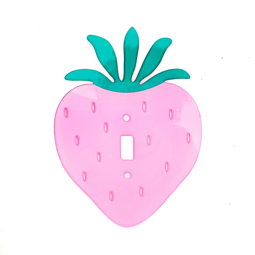 Strawberry acrylic light switch plate