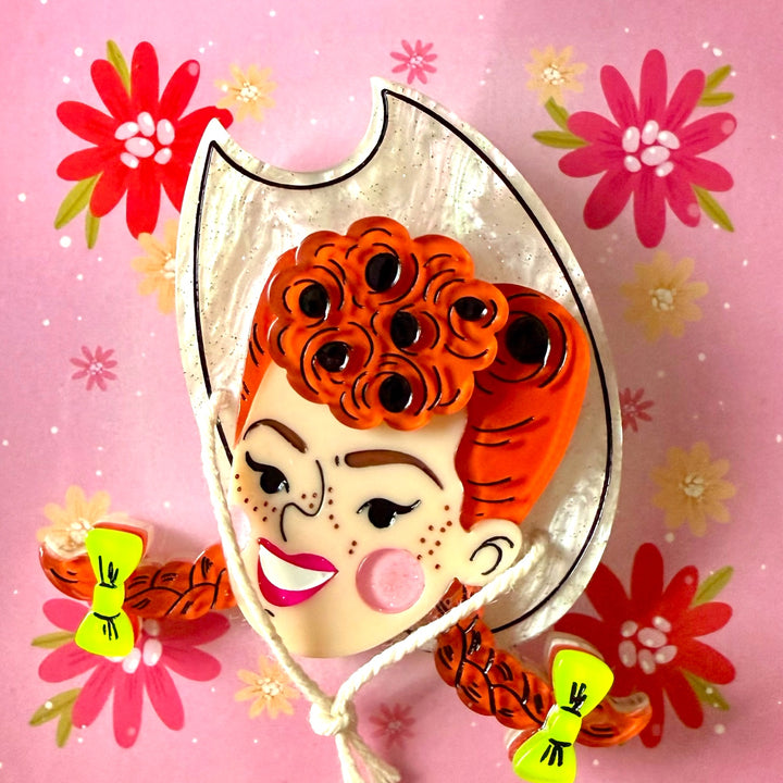 Darla the Cowgirl Brooch by Marla VonDuta x Lipstick & Chrome