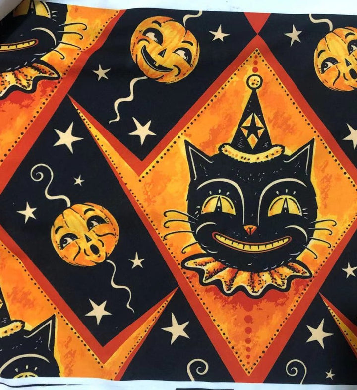 "Grinning Jack" (Johanna Parker Exclusive) Orange Vintage Cat - High-quality Leggings