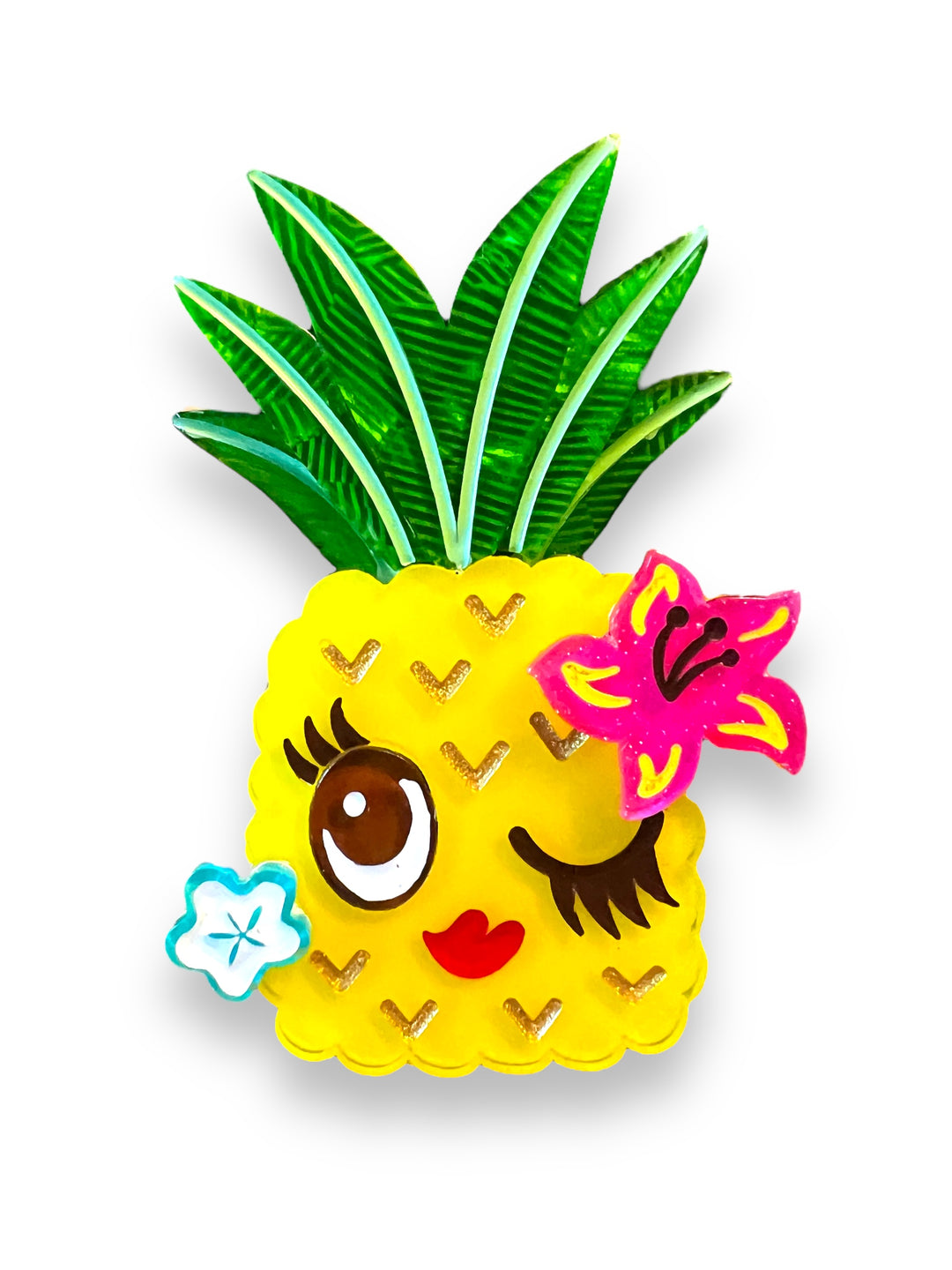 Pucker Up Pineapple Brooch by Miss Fluff x Lipstick & Chrome