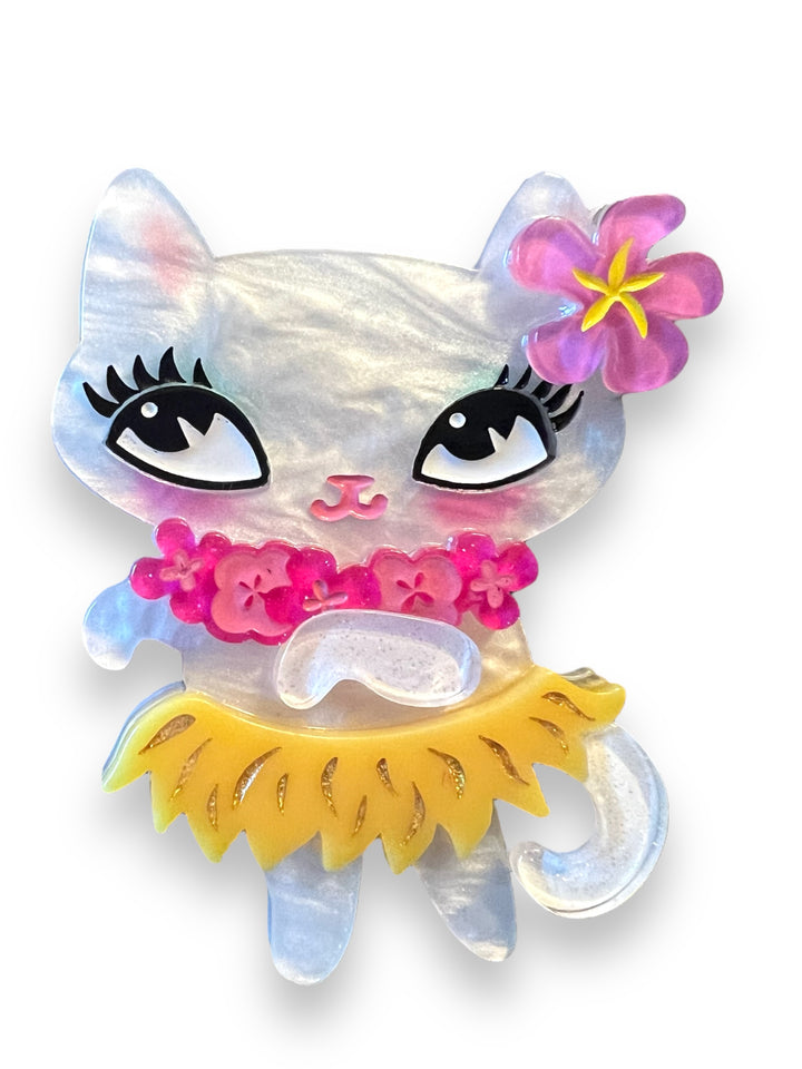 Tiki Hula Kitty Brooch by Miss Fluff x Lipstick & Chrome