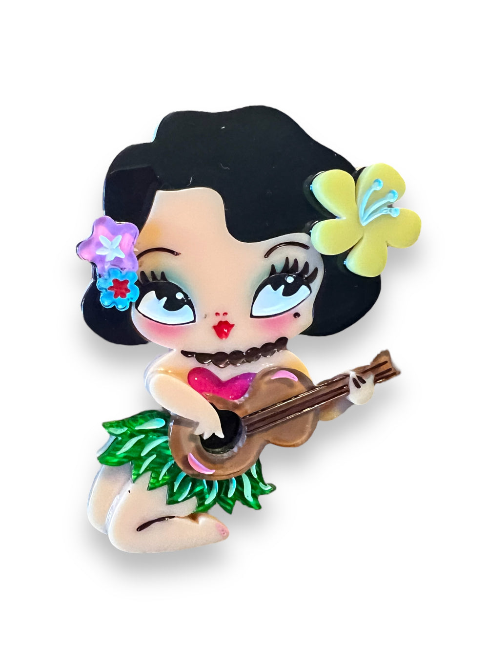 Hula Lula Tiki Girl Brooch by Miss Fluff x Lipstick & Chrome