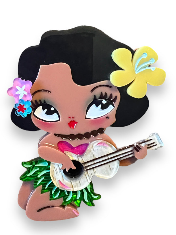 Tiki Hula Girl Brooch by Miss Fluff x Lipstick & Chrome