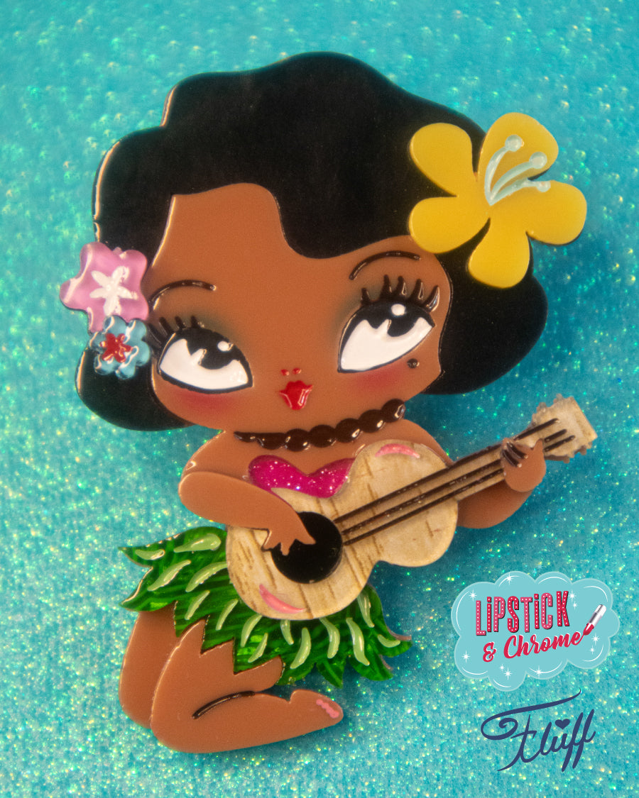 Tiki Hula Girl Brooch by Miss Fluff x Lipstick & Chrome