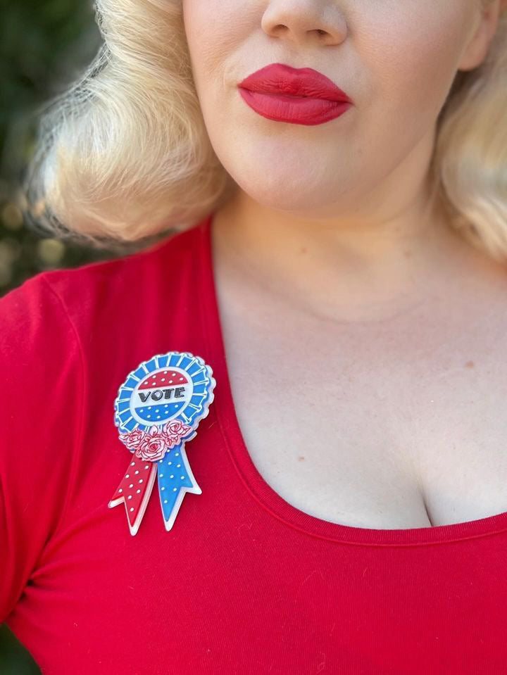 Use Your VOTE Brooch by PolyPaige x Lipstick & Chrome