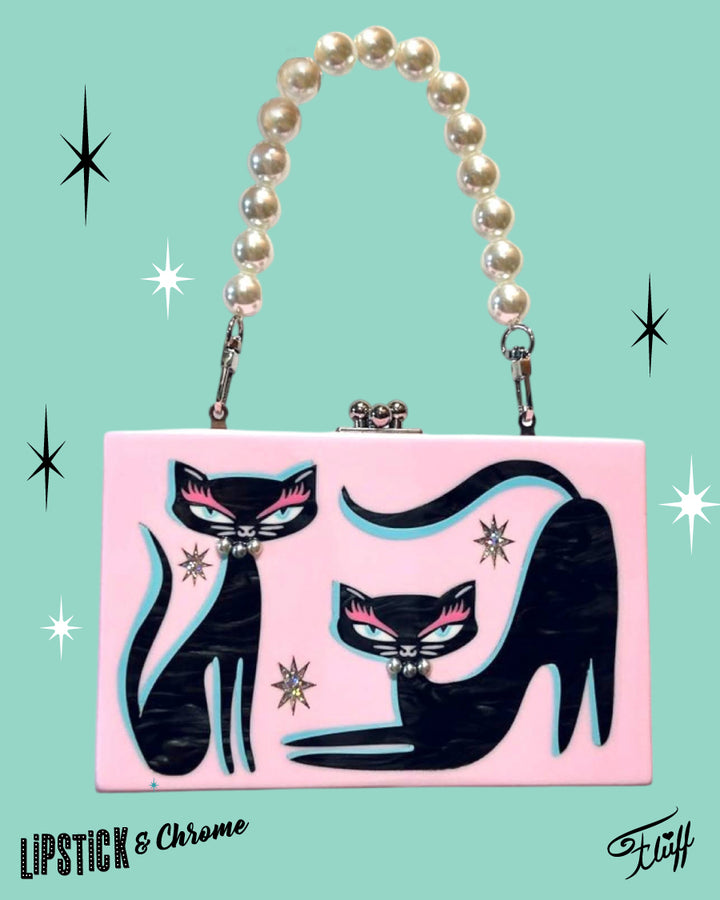 Kitty Chic Inlaid Acrylic Handbag by Miss Fluff x Lipstick & Chrome