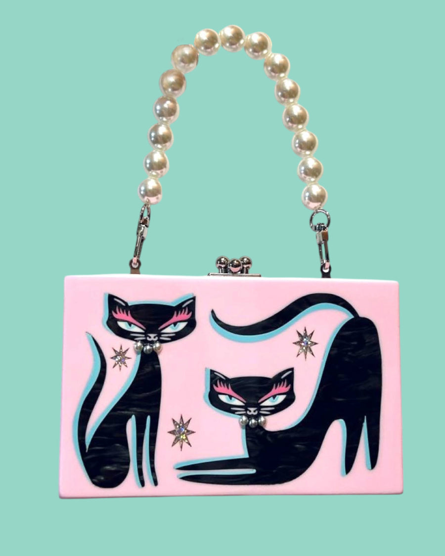 Kitty Chic Inlaid Acrylic Handbag by Miss Fluff x Lipstick & Chrome