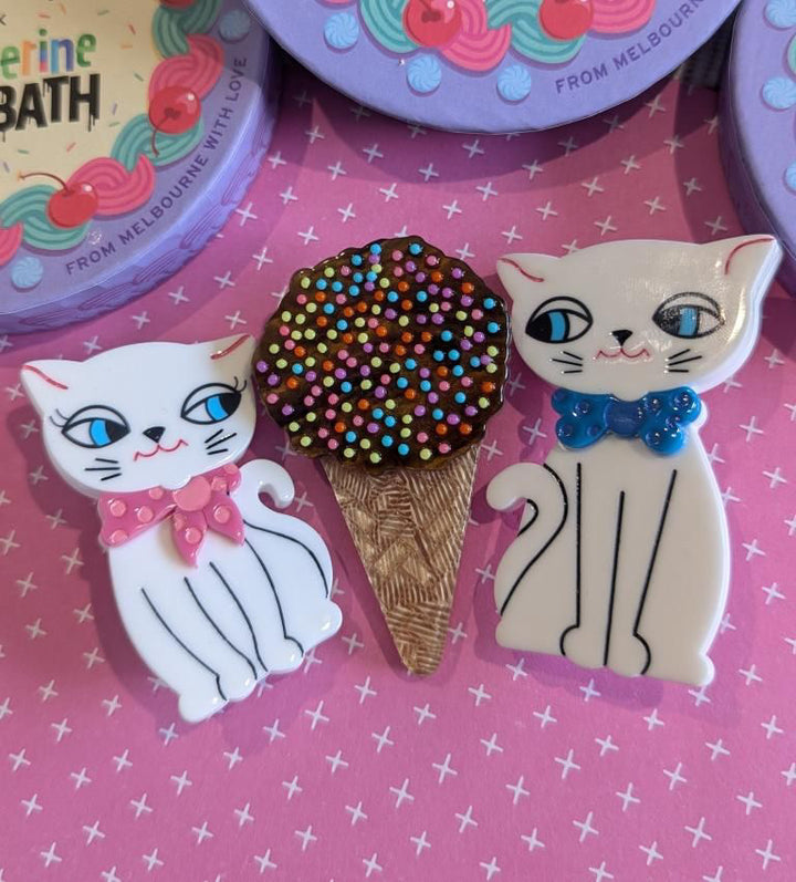 Sprinkles Ice Cream Cake Cone Brooch by Erstwilder x Katherine Sabbath