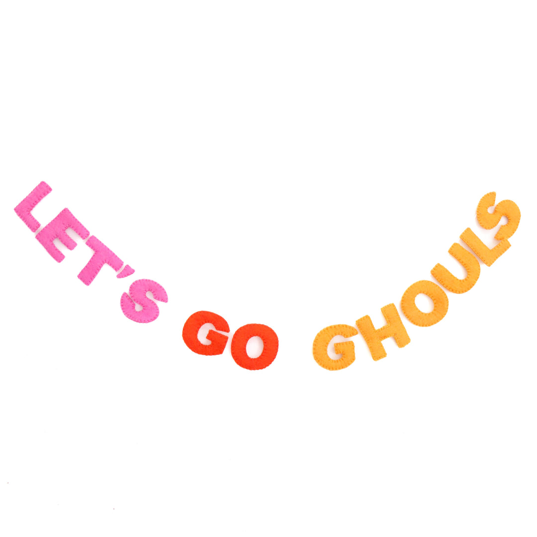 Lets go ghouls felt garland