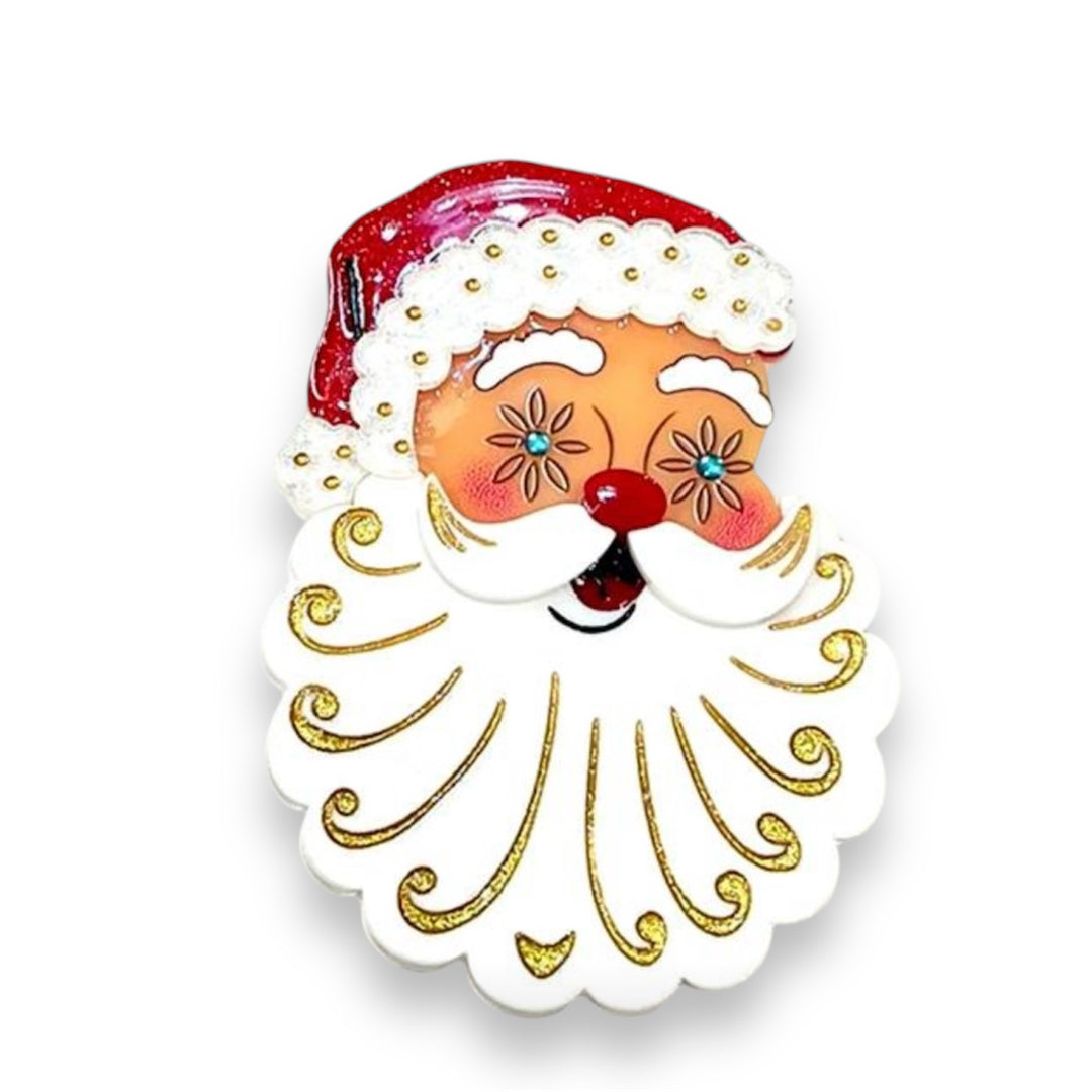 Starry Eyed Santa Brooch by 50's Vintage Dame x Lipstick & Chrome