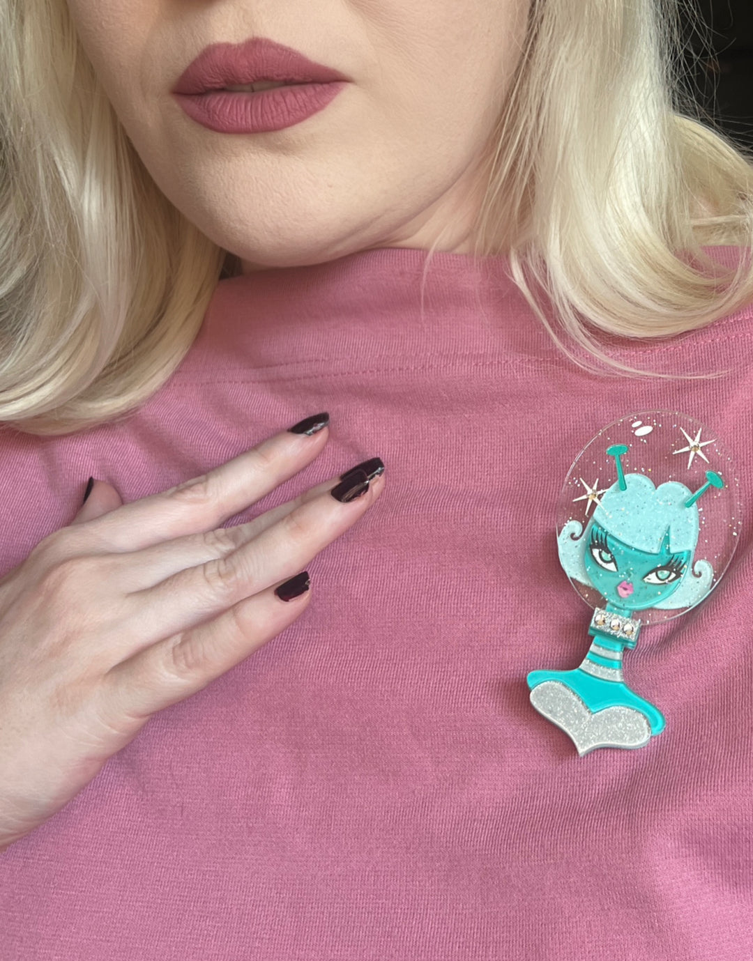 Beam Me Up Babe Spooky Doll Brooch by Miss Fluff x Lipstick & Chrome