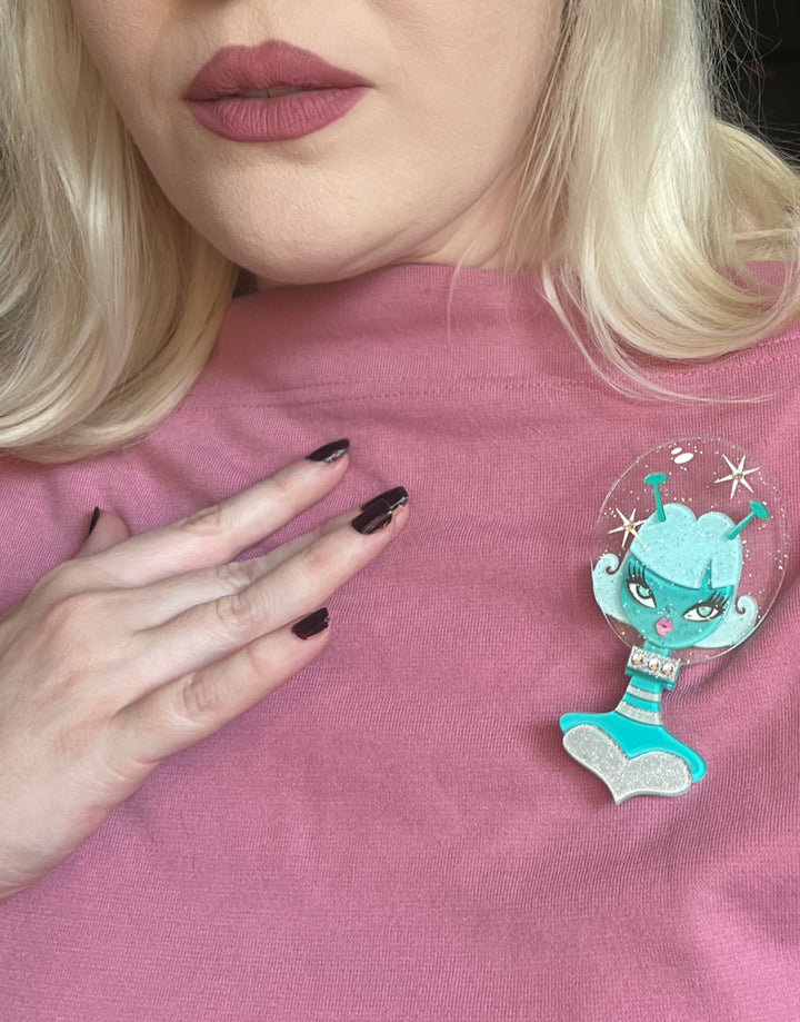 Beam Me Up Babe Spooky Doll Brooch by Miss Fluff x Lipstick & Chrome