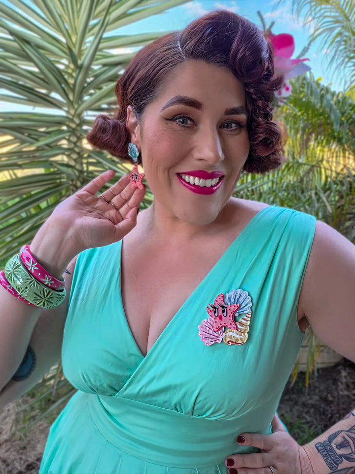 She Sells Seashells Brooch by Miss Fluff x Lipstick & Chrome