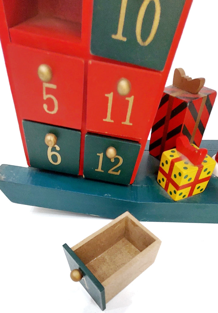 Santa's Wooden Horse Advent Calendar Wizardi F07M6-16