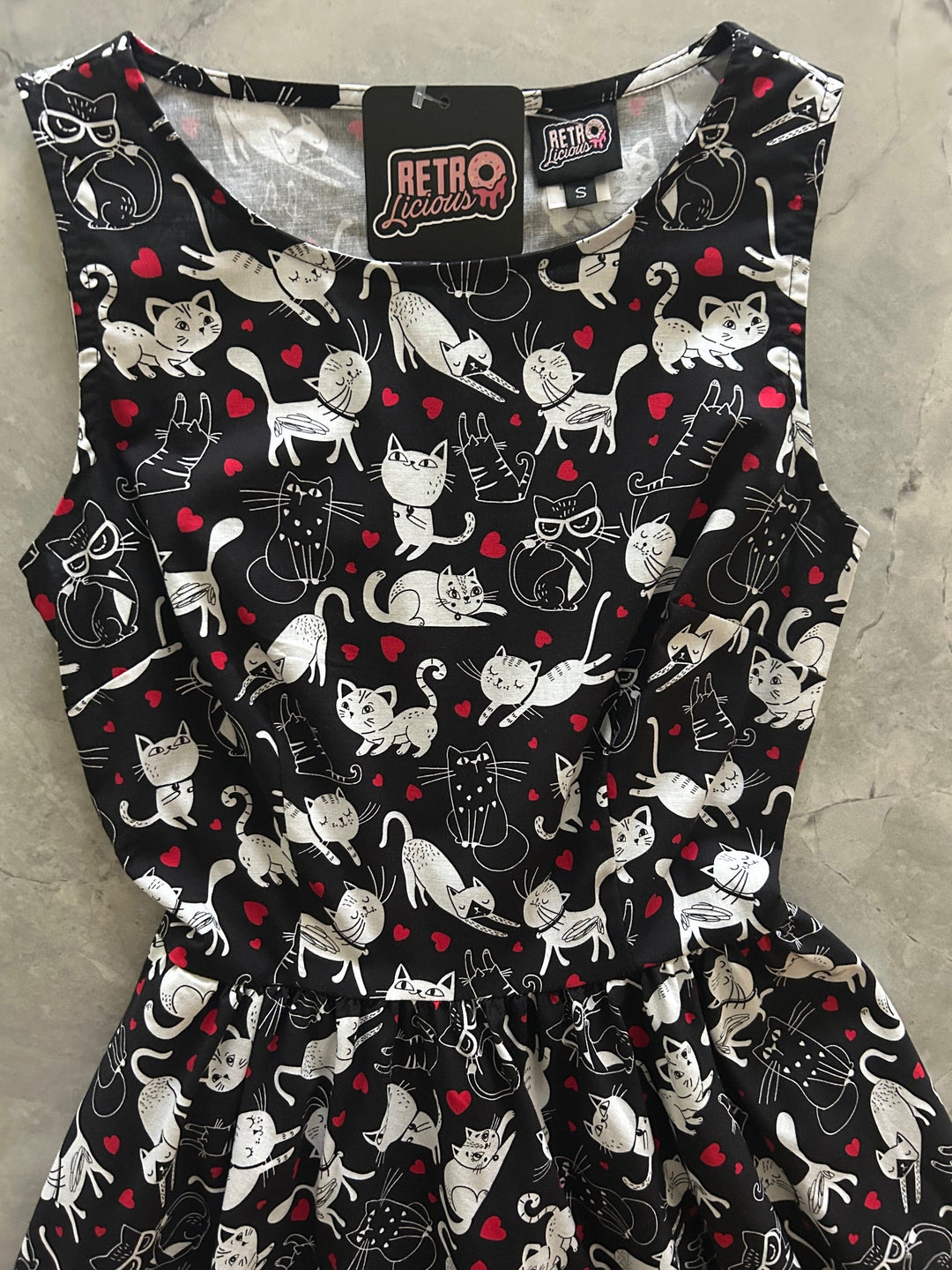 Cats & Hearts Midi Dress