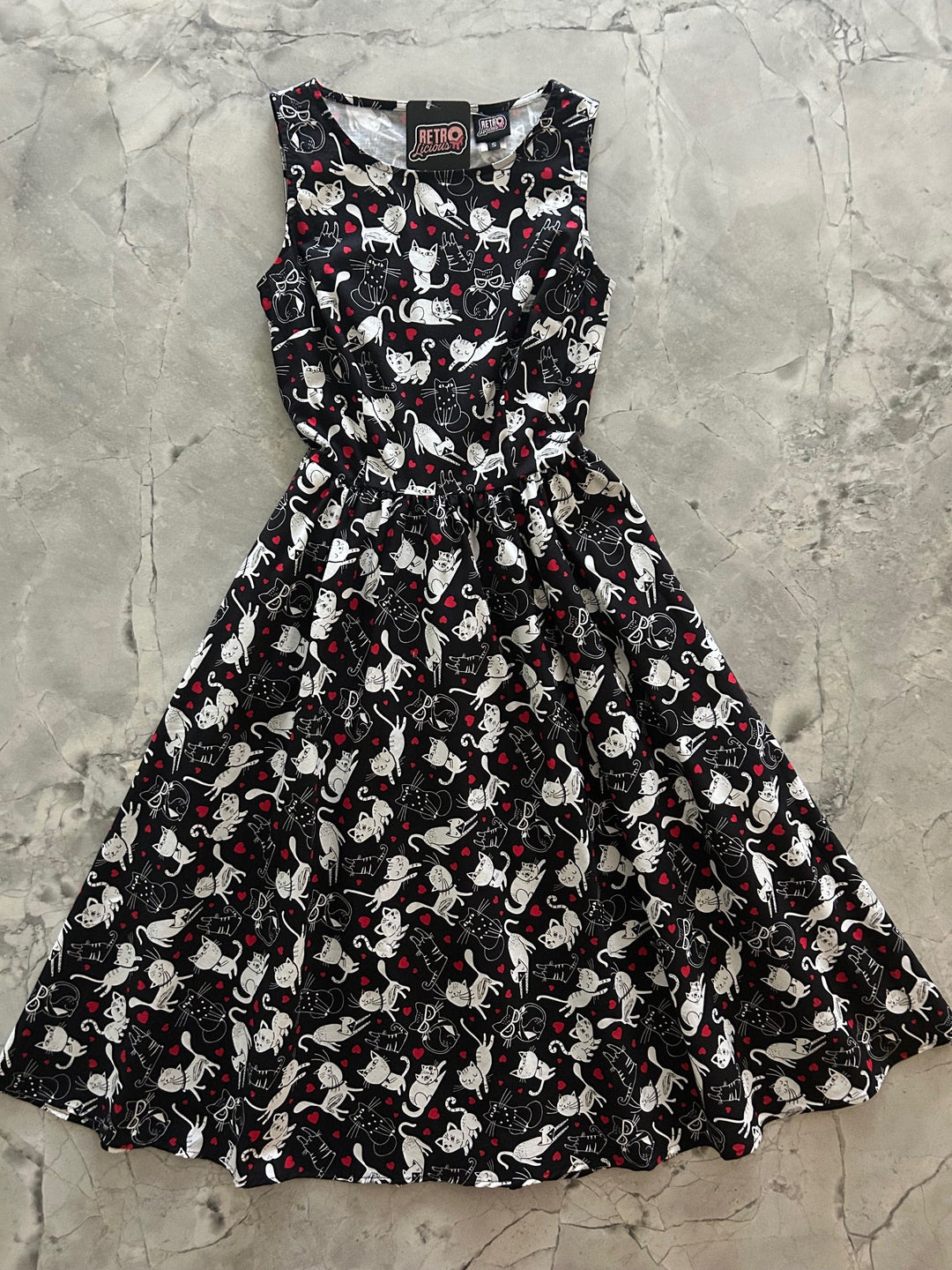 Cats & Hearts Midi Dress