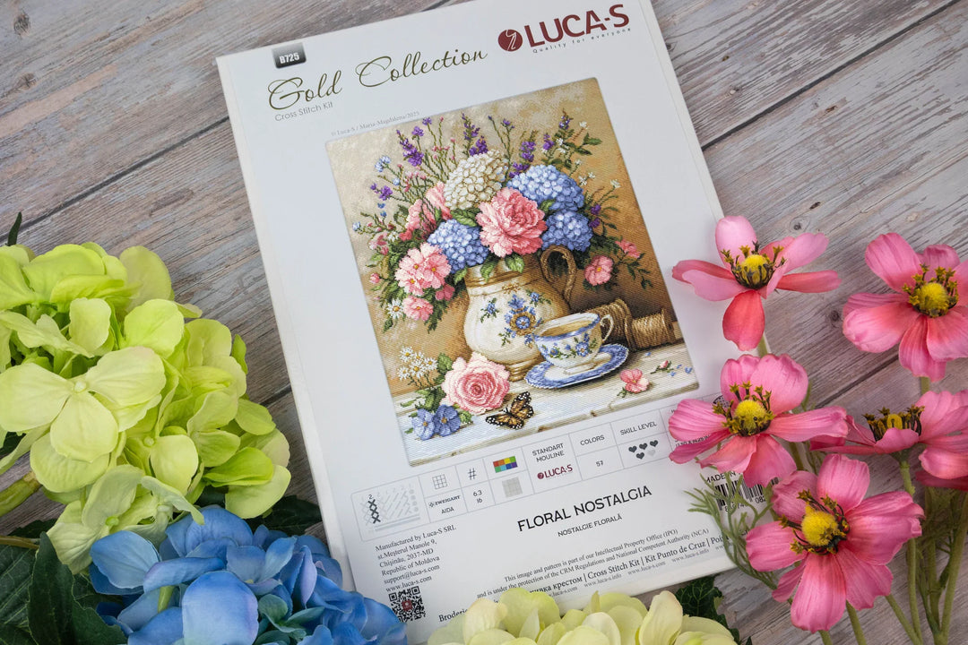Floral Nostalgia Counted Cross-Stitch Kit by Luca-S B725L