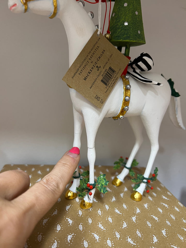 SLIGHTLY DAMAGED Jingle Bells Horse RETIRED Figure by Patience Brewster