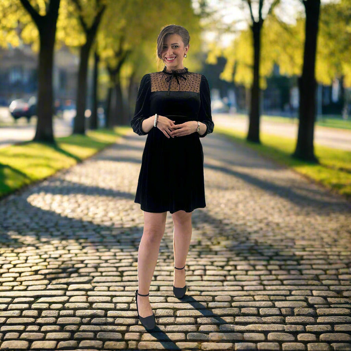 Penelope Retro Mini Dress in Velvet