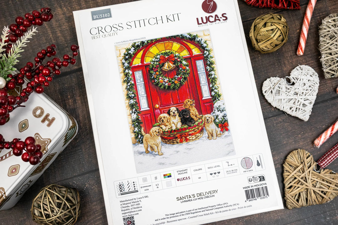 Santa's Delivery Counted Cross-Stitch Kit by Luca-S BU5102L