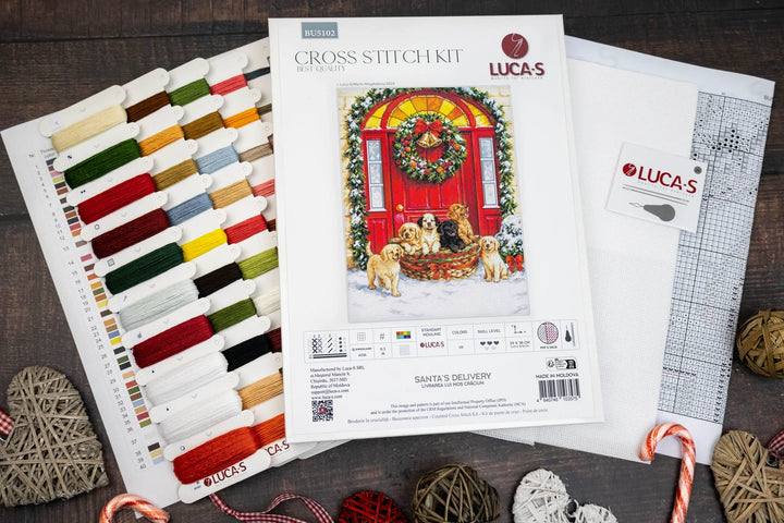 Santa's Delivery Counted Cross-Stitch Kit by Luca-S BU5102L