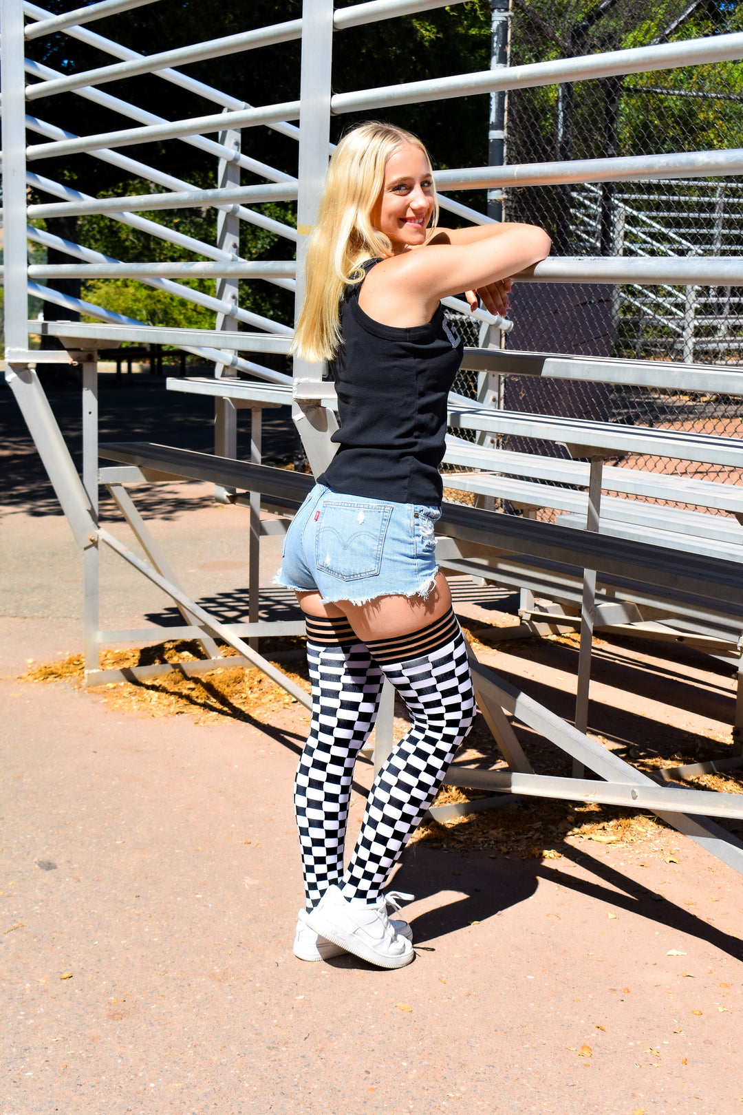 Game Day! - Black & White Thigh-Highs