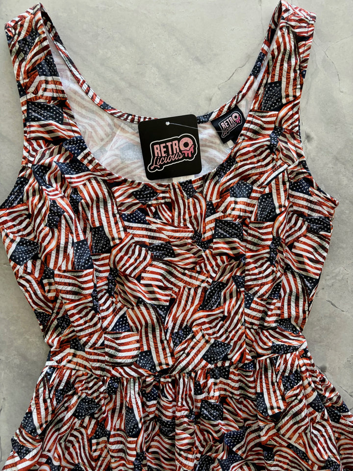American Flag Fit & Flare Dress
