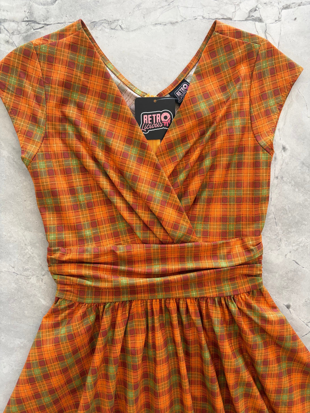 Orange Plaid Greta Dress