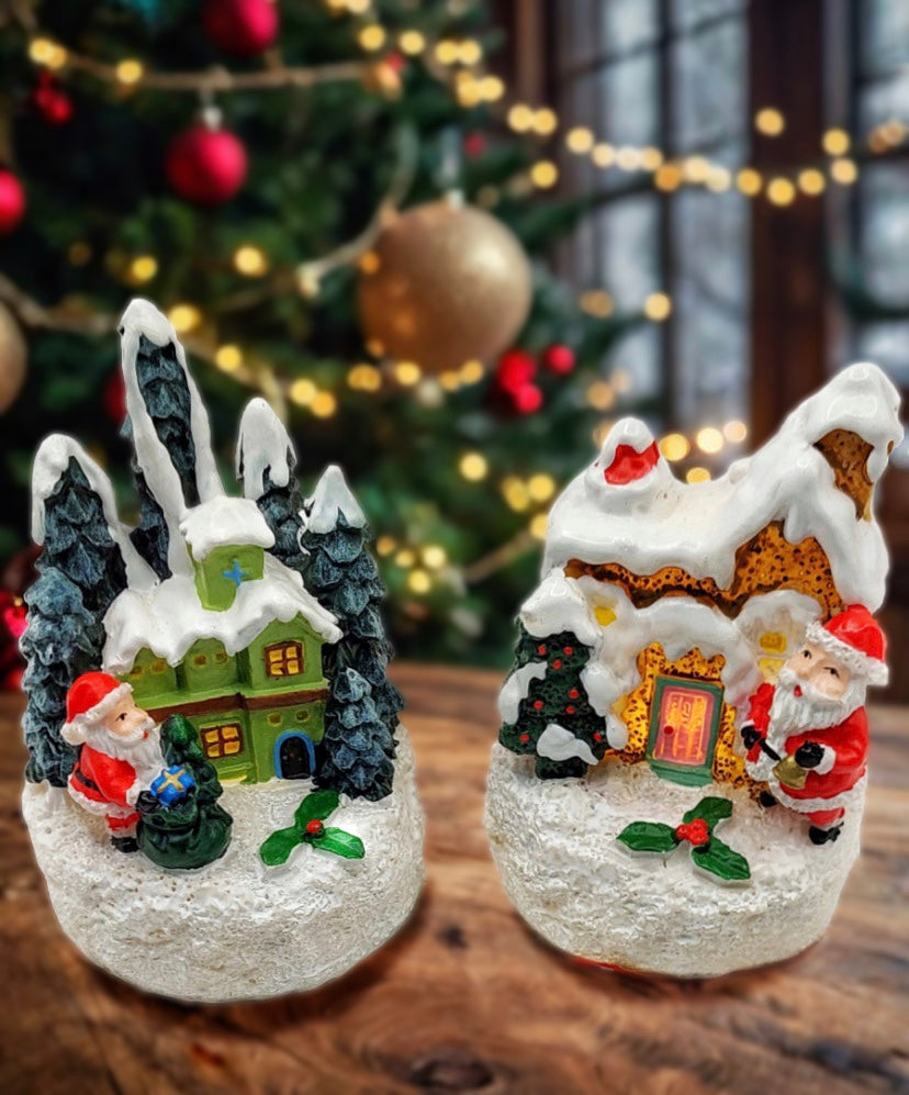Festive House with Snowman. Christmas Village Wizardi F07-N1-3-Y26B