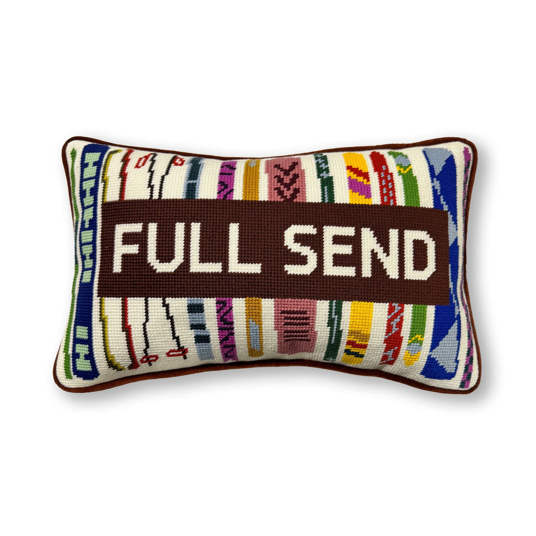 Full Send Needlepoint Pillow